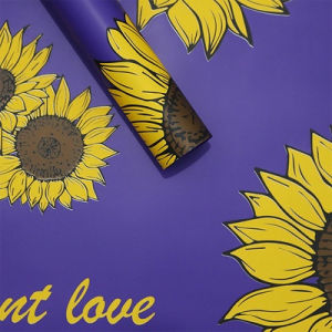 Isi 20 LEMBAR Kertas Buket Bunga Solid Motif Bunga Matahari Daisy Flower Wrapping Bouquet Paper Cellophane Waterproof KB064