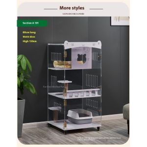 [CozyNest ]Cat Villa Acrylic Cat Cage Transparent Cat Condo Panorami Cat House Cat Nest Cat House