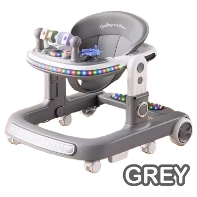 HOMIE Multifunctional Baby Walker Anti O Leg Foldable Adjustable Height /Musical Light/Toy Tray