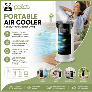 [SG STOCK]Home desktop small air conditioner USB charging mini spray fan cooling fan Strong Wind 6 Speeds Silent