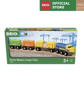 BRIO Official Store SG - Three-Wagon Cargo Train (33982) - Creative Kit Kids Building Wooden Train Toy