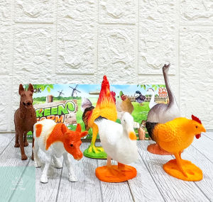 Mainan Anak Figure Binatang Peternakan Green Farm Animal 6PCS