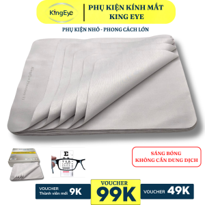 Combo 10 Khăn Lau Kính Mắt KingEye Premium V1 - Xám Bạc Siêu cao cấp cho Thiết Bị Quang học Đĩa nhạc VIP