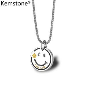 Kemstone  Hip Hop Stainless Steel Smile Pendant Necklace for Women Men