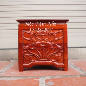Đế hoa sen nhất sơn trạm hoa sen gỗ hương mặt 161820cm