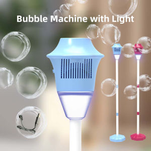 Bubble Machine with Light Vertical Bubble Maker for Birthday Outdoor Wedding Christmas Party Interactive Rechargeable