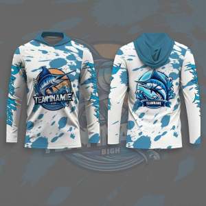 Seasonal digital printed fishing hoodie fully printed high-quality breathable outdoor sun protection size S-5XL