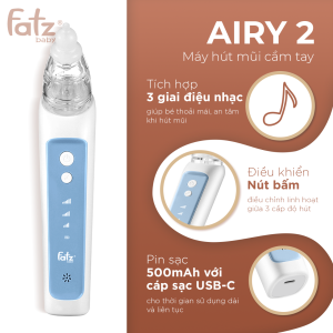 Máy Hút Mũi Cầm Tay Fatz Baby Airy 2 BC025 - 3 Cấp Độ & 3 Đầu Hút Cho Bé Từ Sơ Sinh Đến Trên 2 Tuổi