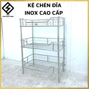 Kệ chén đĩa INOX cao cấp phòng bếp 2/3 tầng có sóng đĩa kệ đa năng để tô chén bát đĩa nhà bếp dụng cụ nhà bếp tiện lợi chất liệu INOX sáng bóng cứng cáp chắc chắn.