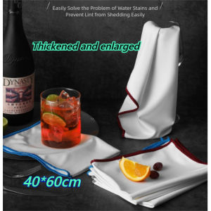 1pc Thickened Absorbent Glass Polishing Cloths Lint-Free Wine Glass Cup Wiping Towels for Hotel Use