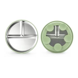 DORADO Chống trượt Đĩa Inox cho trẻ em Có lực hút Ống bọc silicon Bát cho trẻ  biết đi Chất lượng cao Có thể tháo rời Đĩa chia cho bé