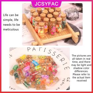 JCSYFAC 5 cái 1:12 Dollhouse thu nhỏ trái cây các loại lon thủy tinh trái cây sấy khô kẹo Jar trẻ em giả vờ chơi đồ chơi nhà búp bê phụ kiện