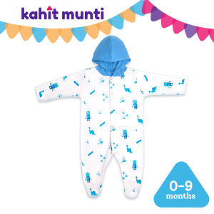 Kahit Munti - Long Sleeve Mitten Cuff Sleeper with Hood - (Kulay Bughaw - Boy)