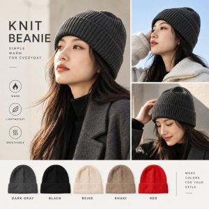 MUMU Dệt Mũ len. Đã được làm dày polyester Mũ len Đơn giản Ấm áp trong mùa đông Mũ nhà thờ Hồi giáo dành cho nam và nữ