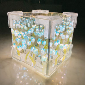 Tulip Lamp DIY Night Light Desktop Lighting Lamp for Girl Birthday Gift Bedroom Led Lampu 郁金香立体小夜灯