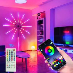Fireworks LED Strip Light Christmas RGB Festoon Fairy Light Music Control Meteor Lamp Marquee Home Wedding Room Decor Light Tape