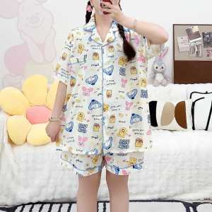 389 BuuBee ชุดนอนผ้าไหมอิตาลี โอเวอร์ไซส์อก 45 แขนสั้น-ขาสั้น ลายการ์ตูนสุดน่ารัก ผ้าบางเบา ใส่สบาย (สินค้าพร้อมส่ง)