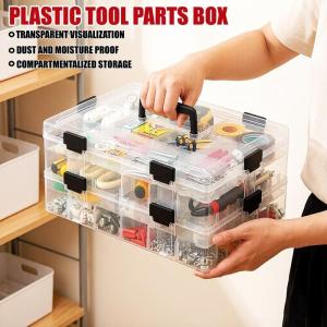 Household Hardware Tool Accessory Case Clear Plastic Art Box for Tools & Electronics