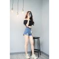 [FREESHIP_50K] Quần short jean nữ lưng cao phối rách denim cotton, rin ngắn phối rách AnNgo - AT73. 