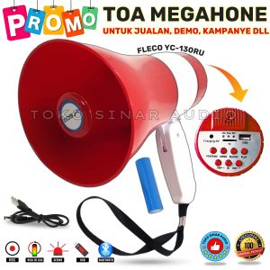 TOA SPEAKER UNTUK JUALAN KELILING Megaphone Toa Charger Fleco YC-130RU Multifungsi USB FLASHDISK MEMORY CARD REKAM SUARA SERINE/ toa buat dagang keliling di motor/ pengeras suara untuk jualan/ toak buat jualan keliling rekaman