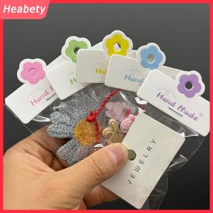 Heabety  100 cái lốc có thể gập lại bao bì thẻ giấy đầy màu sắc hoa thẻ cho handmade trang sức bán lẻ treo tag hoa hiển thị các tông