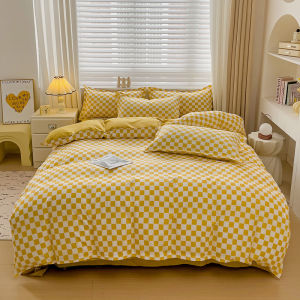 Dansunreve Plaid Duvet Cover Plain Checkerboard Quilt Cover Single/Queen/King Comforter Cover Blue/Green/Pink/Coffee/Black