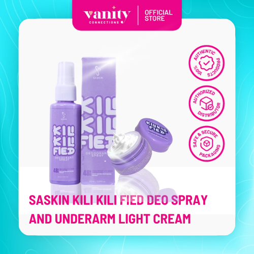 SASKIN Kili Kili Fied Deodorant Spray 60ml and Underarm Night Cream 10g Combo  Whitening  Brightening Niacinamide