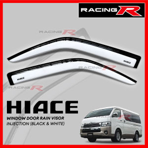 Toyota Hiace OLD FACE 2006 to 2025 Commuter / GL Grandia / Super Grandia INJECTION Type Window Door Rain Visor Black White Thailand Quality ( Car Accessories )