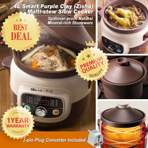 Bear DDG-D40E2 4 Liter Smart Purple Clay (Zisha) Multi-stew Slow Cooker Preserves Original Flavor of the Food 紫砂电炖锅