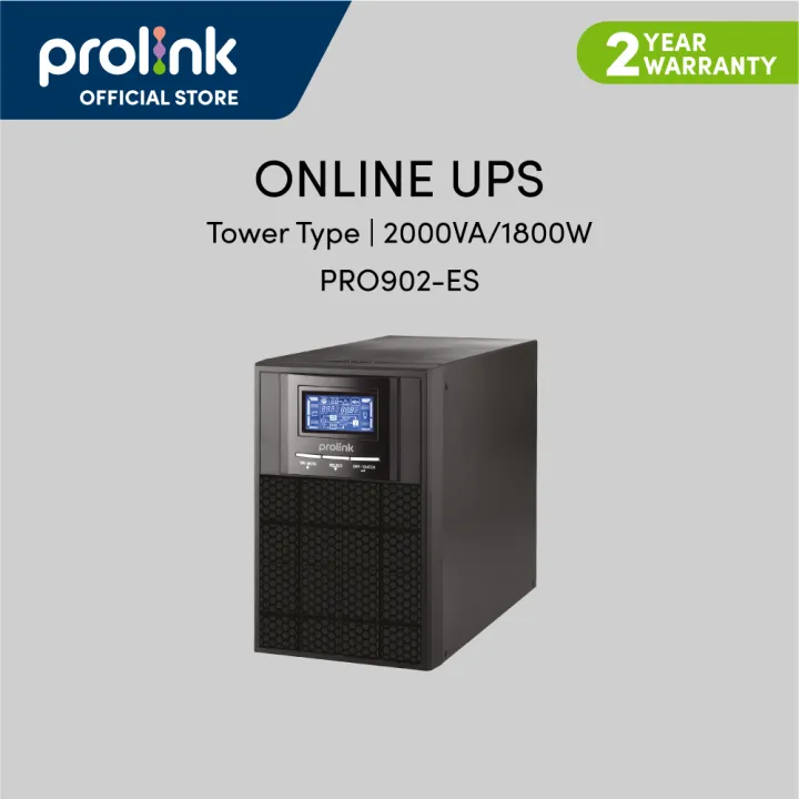 Prolink [2KVA | 1800W | Pure Sine-Wave] Online Smart UPS Uninterruptible Power Supply Power Backup Battery with AVR suitable for Data Center, NAS, Network and