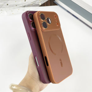 7CYM Laser Matte For Magsafe Wireless Charging Phone Case For iPhone 17 16 15 14 13 Pro Max Glass Full Lens Protection Cover