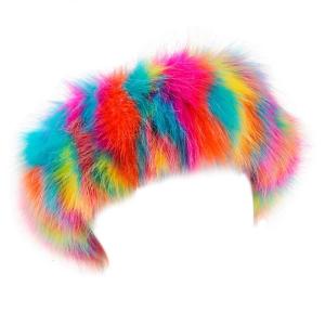 Thick Artificial Fur Hairband Colorful Circle Russian Hat Fashion Fur Headdress Wide Headwear Headband Clothing Accs