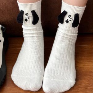 ถุงเท้าสีขาวสนูปปี้ แบบกลางลูกวัว น่ารัก สไตล์การ์ตูน พร้อมให้เป็นของขวัญวันเกิดที่ดี!