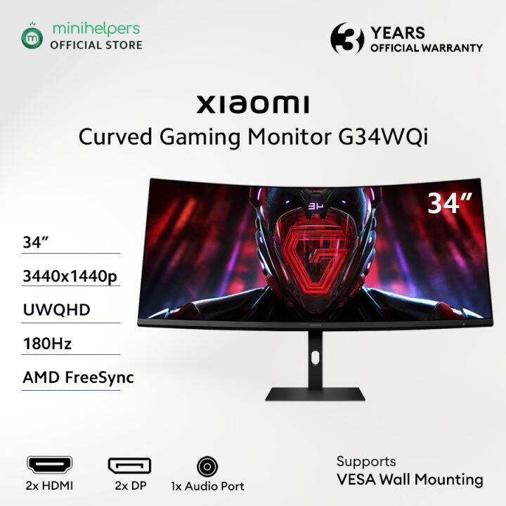 Xiaomi Curved Gaming Monitor G34WQi 34 Inch 1ms Fast Response 21:9 ...