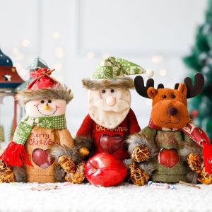 TIMES LORD การ์ตูนลายการ์ตูน ถุงขนมคริสต์มาส สโนว์แมน น่ารักน่ารักๆ ถุงเก็บขนม สำหรับปีใหม่ จุได้มาก ถุงของขวัญ สำหรับเด็กๆ