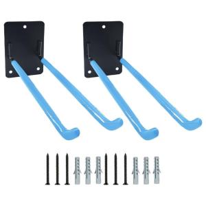 Pack of 2 Multipurpose Iron Garage Storage Hooks Wall Mounted Long Hangers for Heavy Garden Tools