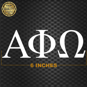 ALPHA PHI OMEGA 6 INCHES HIGH QUALITY CUTOUT STICKER /INDOOR/ OUTDOOR