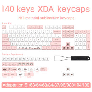 XDA Hồ Sơ Dễ Thương Mèo Meow Chủ Đề 140 Phím PBT Keycaps Nhuộm Thăng Hoa Cho GH60 GK61 64 68 87 96 980 104 108M Sử Dụng thông báo âm thanh