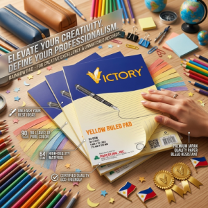 Victory Yellow Writing Ruled Pad | 215mm x 330mm | 3 Pads | 90 Leaves | Ideal for School & Office Tasks