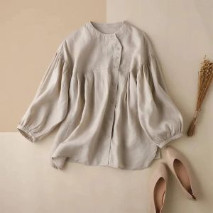 Blouse Wanita Korean Style KENZA Top - Atasan Wanita Bahan Linen Rami - Blouse Muslim Modis All Size