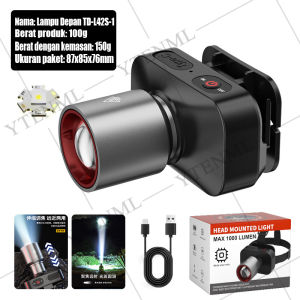 Yang paling terang di seluruh jaringan senter kepala tahan lama 50 jam Sangat terang senter kepala jarak jauh Anti Air Jarak Jauh senter super terang kepala senter kepala super terang darurat stong light Headlamp senter100000 lumens ori