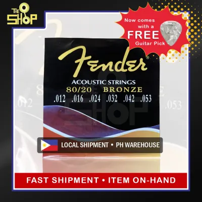 Acoustic Guitar Strings By Fender | Complete 6pcs Full Set (.012 .016 .024 .032 .042 .053) | Light | High Quality