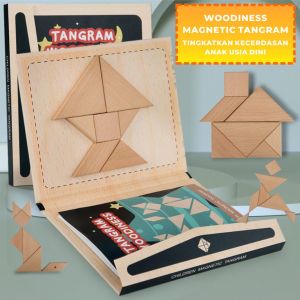 Mainan Edukasi Anak 1 Tahun Ke Atas Tangram Magnetic Montessori Puzzle Wooden Block MK108