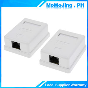 2pcs RJ45 Modular Box Wall Surface Mount Compact Box CAT6 Modular Box 1-Port