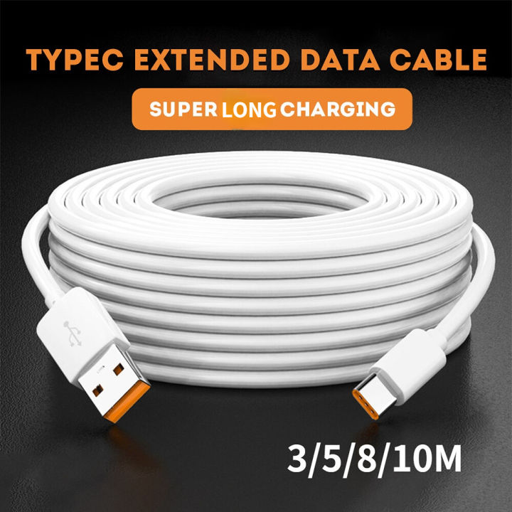 3/5/8/10M Super Long USB Type C Fast Charging Data Cable Compatible