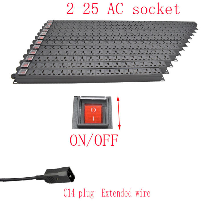 pdu power socket rack Power strip Rackmount for cabinet Power Box 2-24 ...