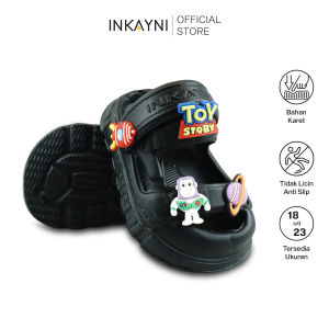INKAYNI sandal Baim Sendal anak laki laki Size 18-23 sandal selop anak Sendal dengan tumit Selop Anak oy Story Baim Lucu Kodok Laki-Laki Anti Slip Motif