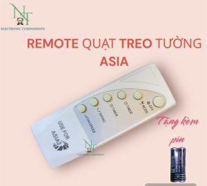 Remote Điều Khiển Quạt Treo Tường ASIA Mẫu Cong Tiết Kiệm Năng Lượng Có Pin - Chất Liệu Polypropylene
