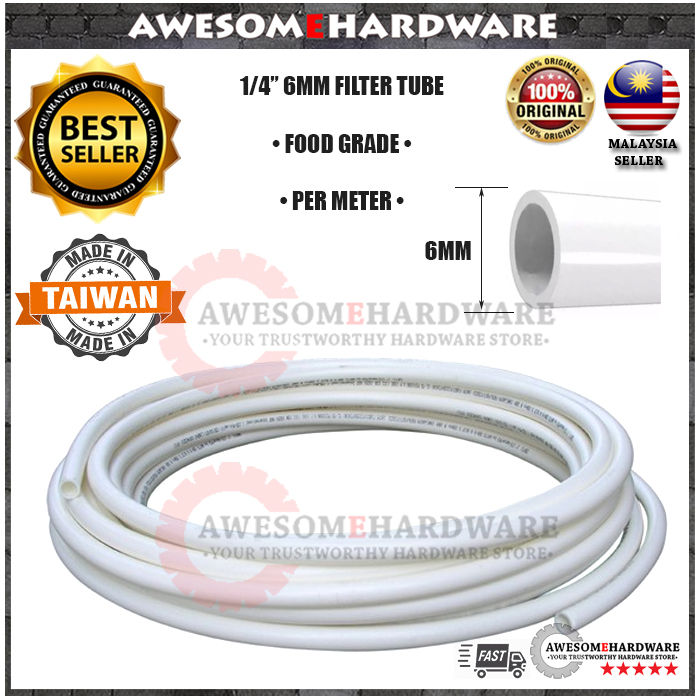 (1 METER) MADE IN TAIWAN NSF CERTIFIED 6MM 1/4" WATER FILTER HOSE PIPE