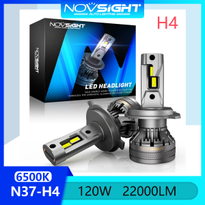 Novsight N37 6500K Super Bright Led Lights for Car 9003 HB2 H4 Led Headlight Bulb Kit High/Low Beam Fog Light 120W 22000LM Plug&Play Ready Stock 1 Pair 2 Year Warranty Free Shipping